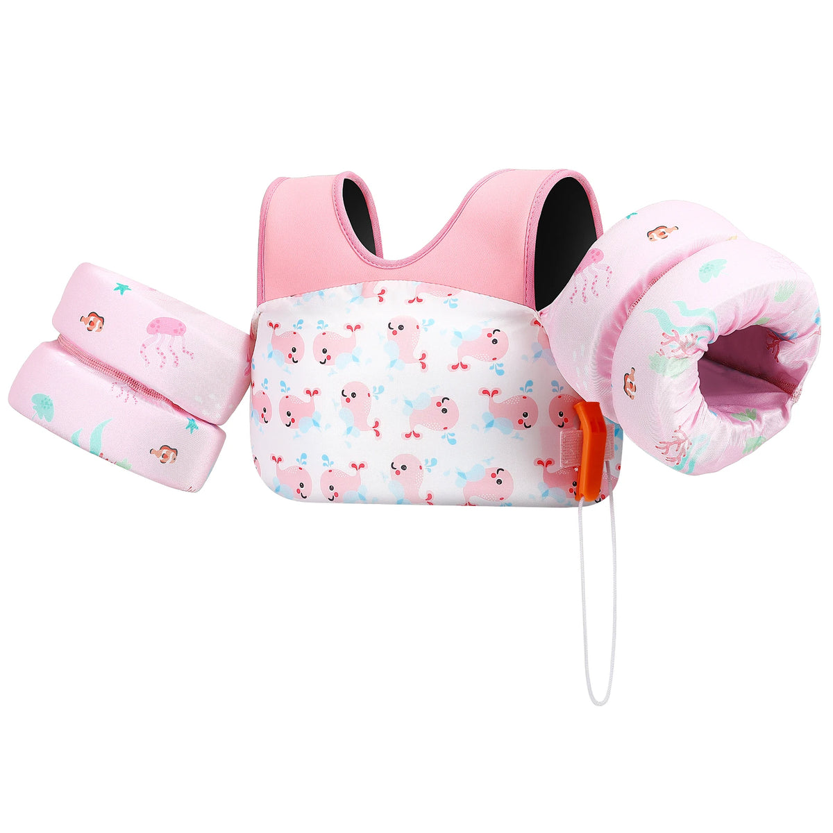 Gilet de sauvetage pour enfants avec sifflet, brassards en mousse pour piscine et kayak
