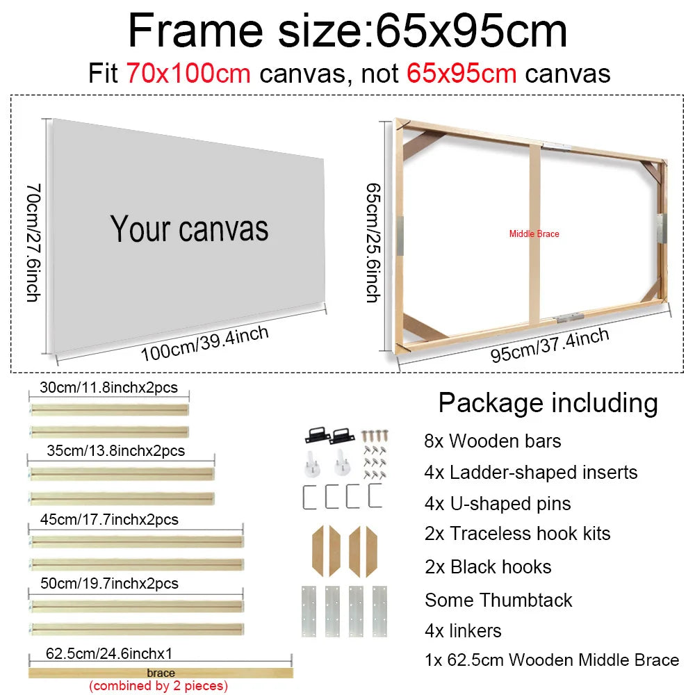 Cornice Moderna in Legno per Canvas, 24 Misure