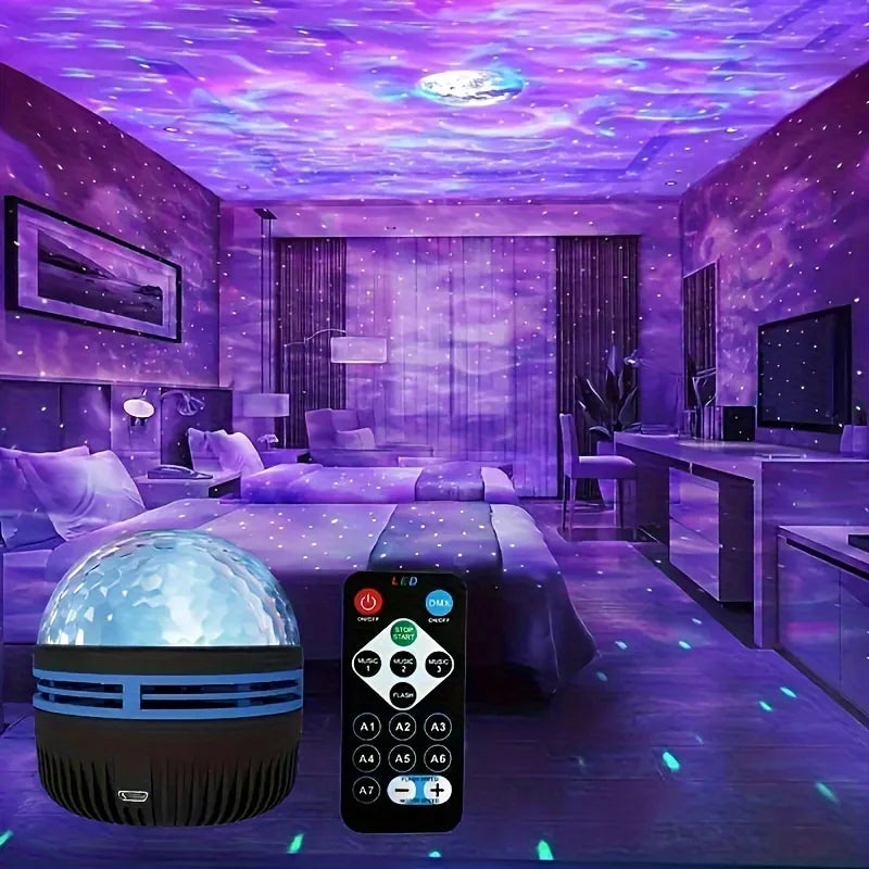 Lampada Proiettore LED Cielo Stellato e Aurora con Telecomando USB