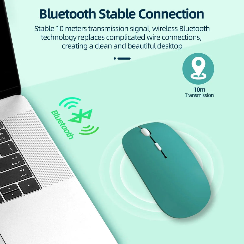 Mouse wireless Bluetooth silenzioso 1600 DPI, 4 tasti, compatibile laptop e…