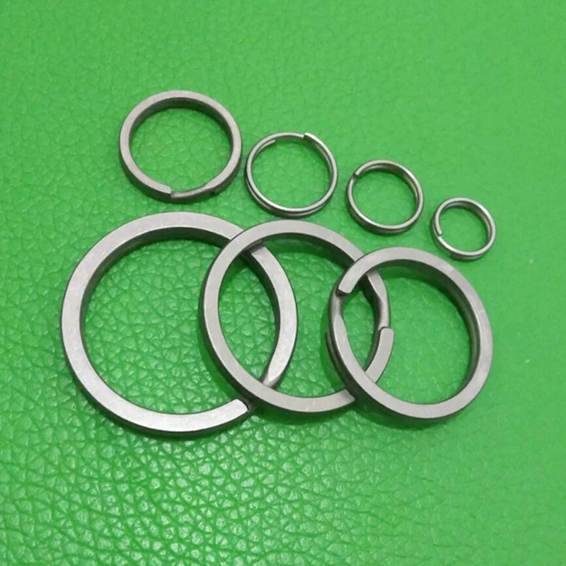 2PCS/lot Titanium TC4 Ti Round Metal Keyring EDC Split Key Ring Key Chain 10mm/12mm/14mm/18mm/25mm/28mm/32mm FW136