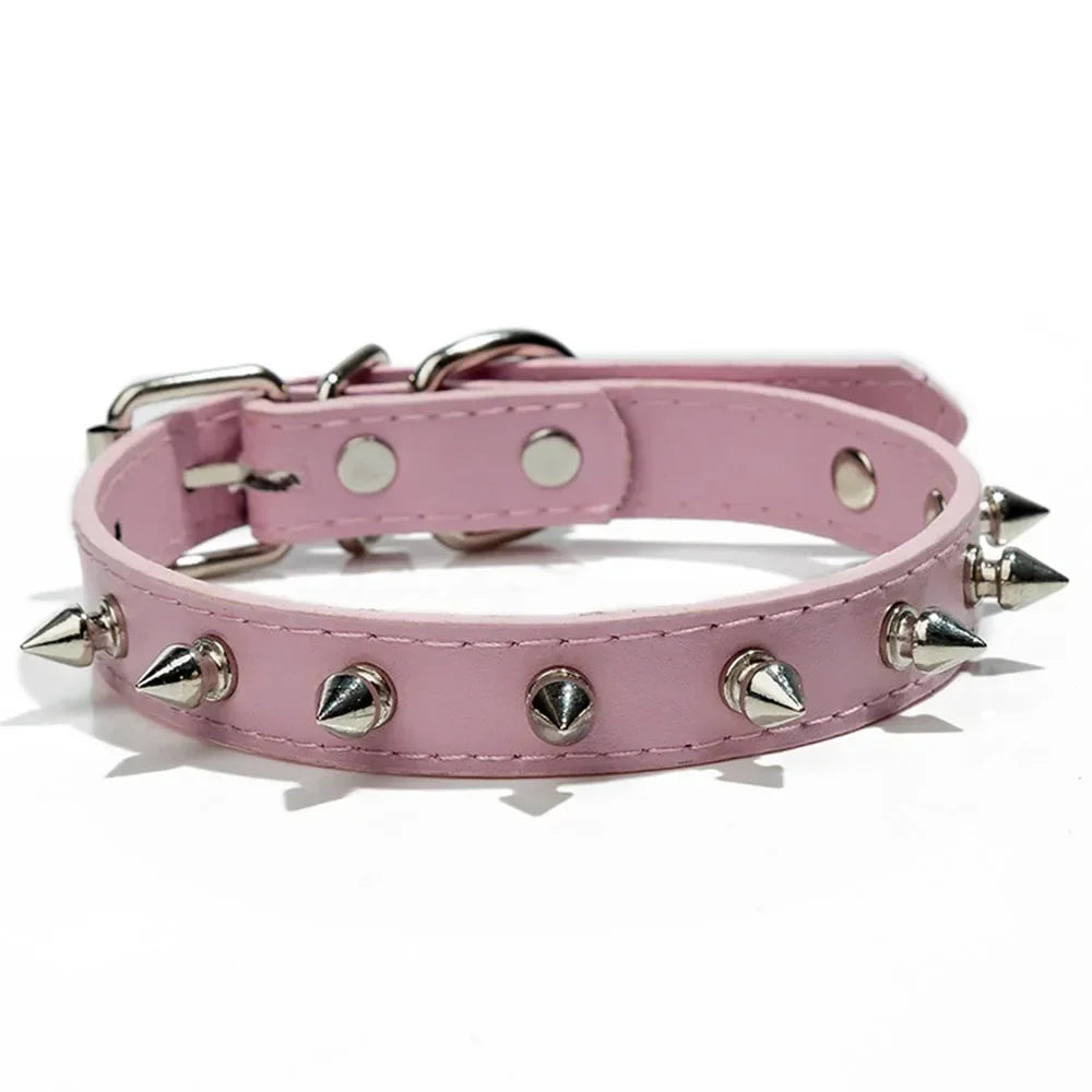 Collare con borchie in pelle PU per cani di piccola taglia – stile punk