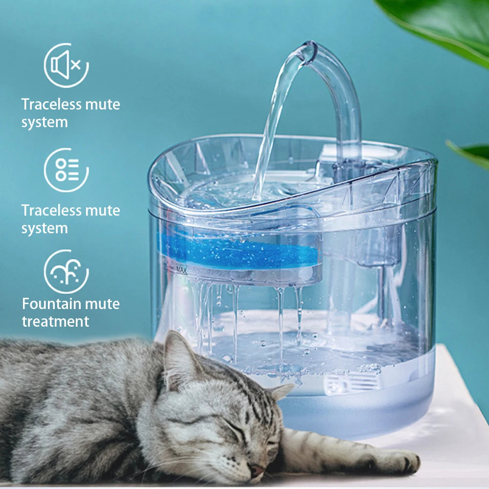 Distributore d'Acqua Automatico per Gatti e Cani – Vasca 2 L Trasparente…