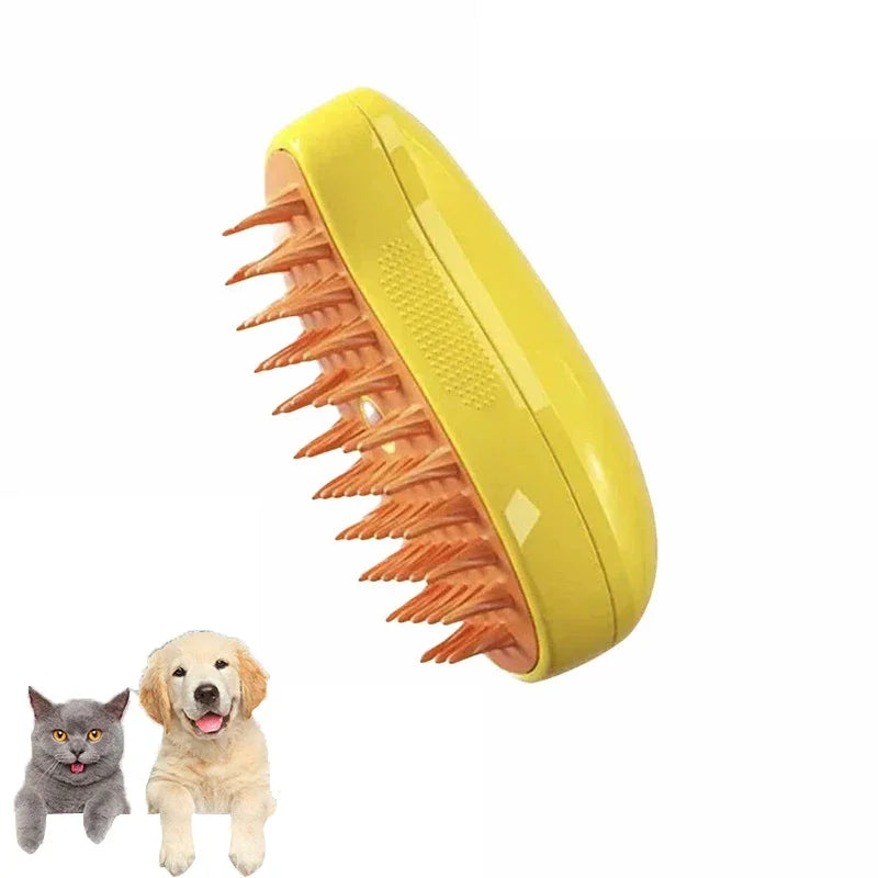 Spazzola Elettrica 3 in 1 per Gatti e Cani – Spray Vapore, Massaggio e Pettine