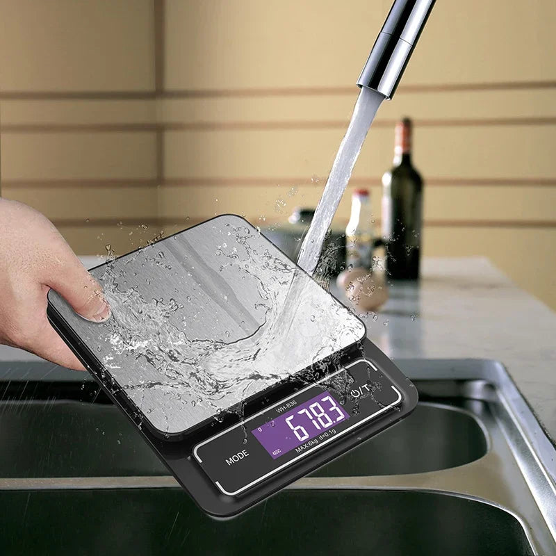 Bilancia da cucina digitale 6 kg/0,1 g – 10 kg/1 g, acciaio inox, impermeabile…