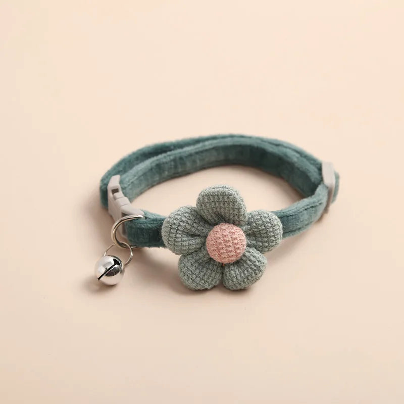 Collarlo per Gatto con Fiore Regolabile a Scatto - Campanellino