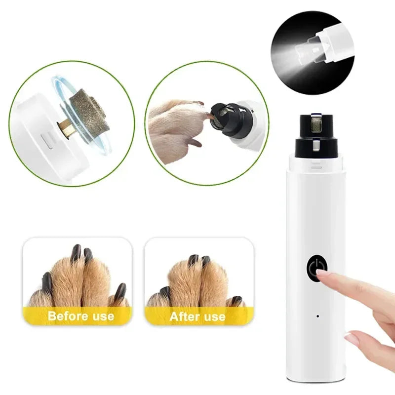 Tagliacutte elettrico ricaricabile per unghie cani e gatti con luce LED
