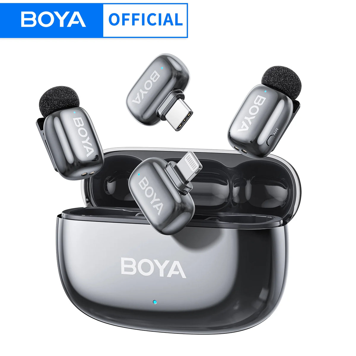 Microfono Lavalier Wireless Mini – Riduzione Rumore AI, iPhone e Android
