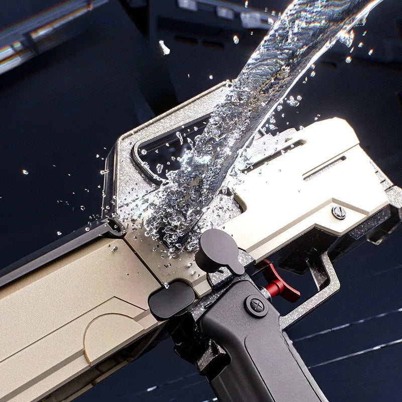 Folding Submachine Water Gun Manual Continuous-Fire Water Toy FMG9 Toy Gun Large Capacity Summer Beach Pool Outdoor Toy
