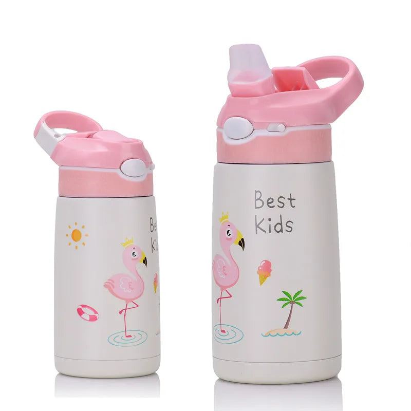 Borraccia termica 400 ml per bambini in acciaio inox 316 con cannuccia a becco