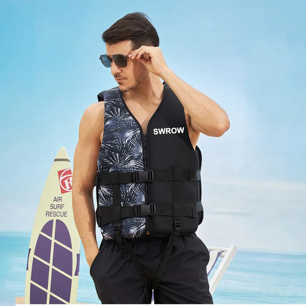 SWROW Life Jacket Water Sport Buoyancy Jacket Life Vest Swimming Boating Driving Vest Life Vest Buoyancy Suit For Adult Children
