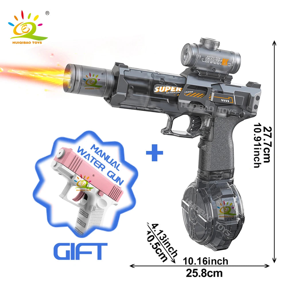 Pistola d'Acqua Elettrica con Scatto Automatico, LED e Ricarica Type‑C – 8 m