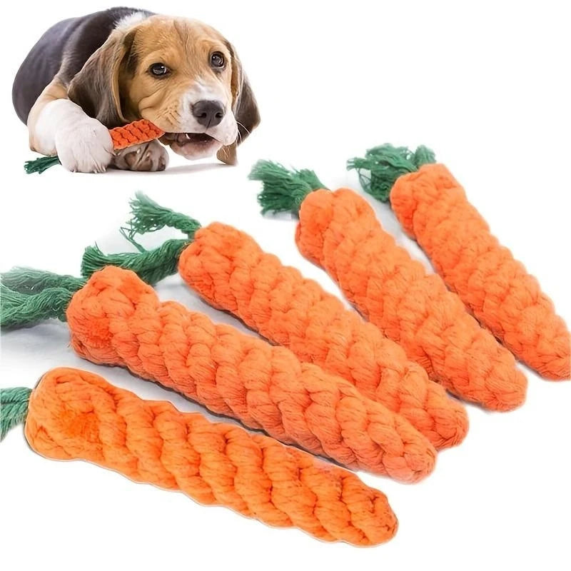Gioco a Nodo a Forma di Carota per Cani e Gatti – Corda di Cotone