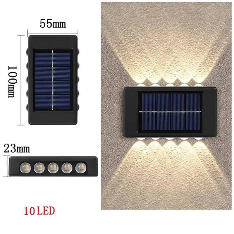 Lampada da Parete Solare 12 LED Impermeabile per Giardino e Patio