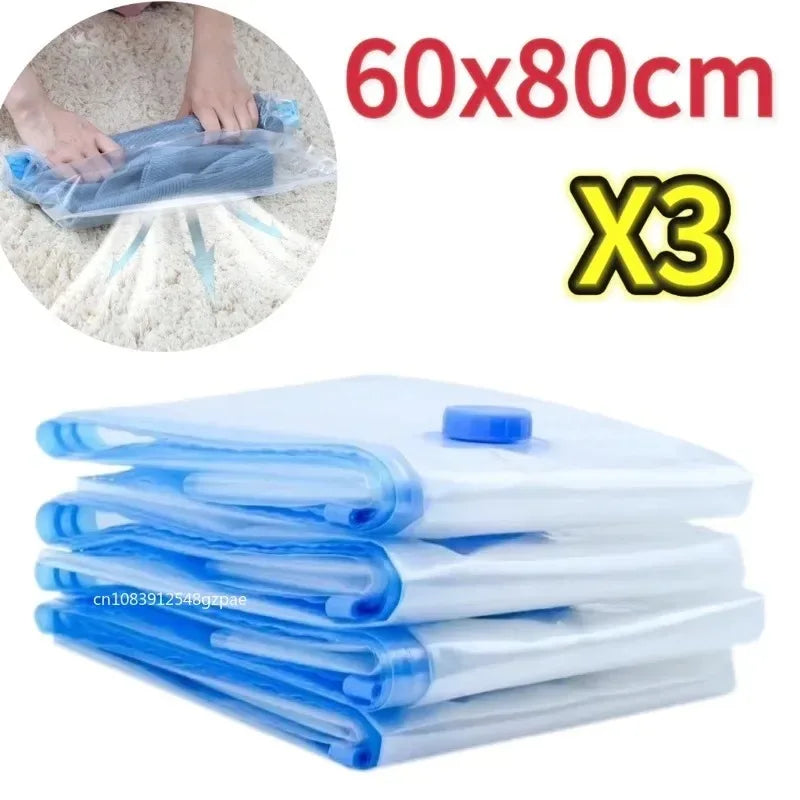 Sacchetti sottovuoto 3/5 pezzi per abiti e biancheria – compressione e spazio