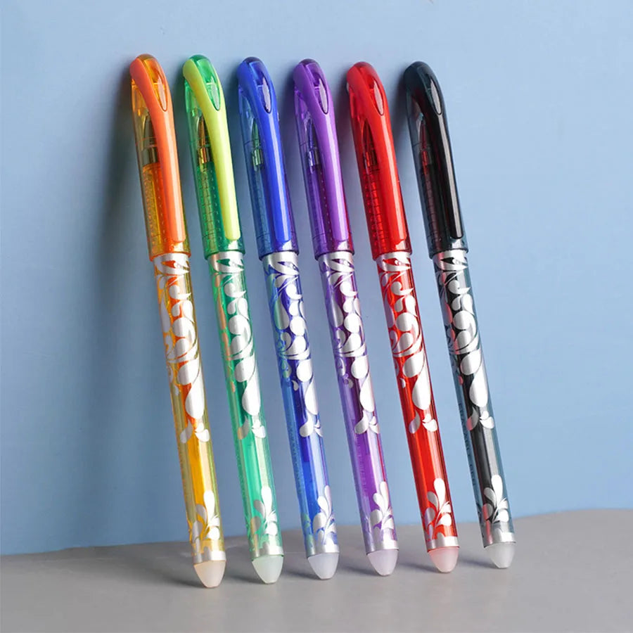 Set da 36 penne gel cancellabili 6 colori per scuola e ufficio