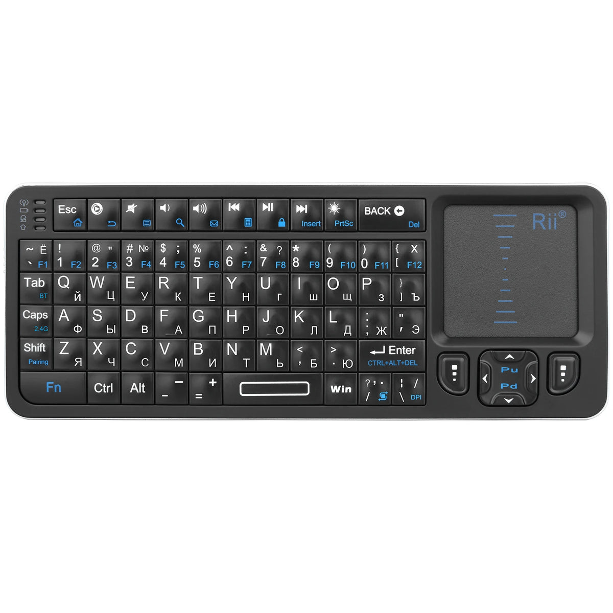 Mini Tastiera Bluetooth con Touchpad, Retroilluminata e Telecomando IR per TV e…