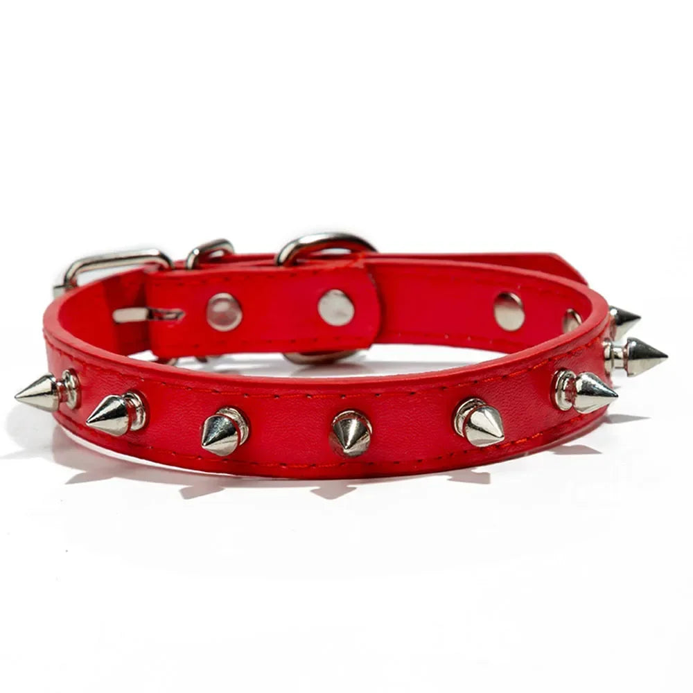 Collare con borchie in pelle PU per cani di piccola taglia – stile punk