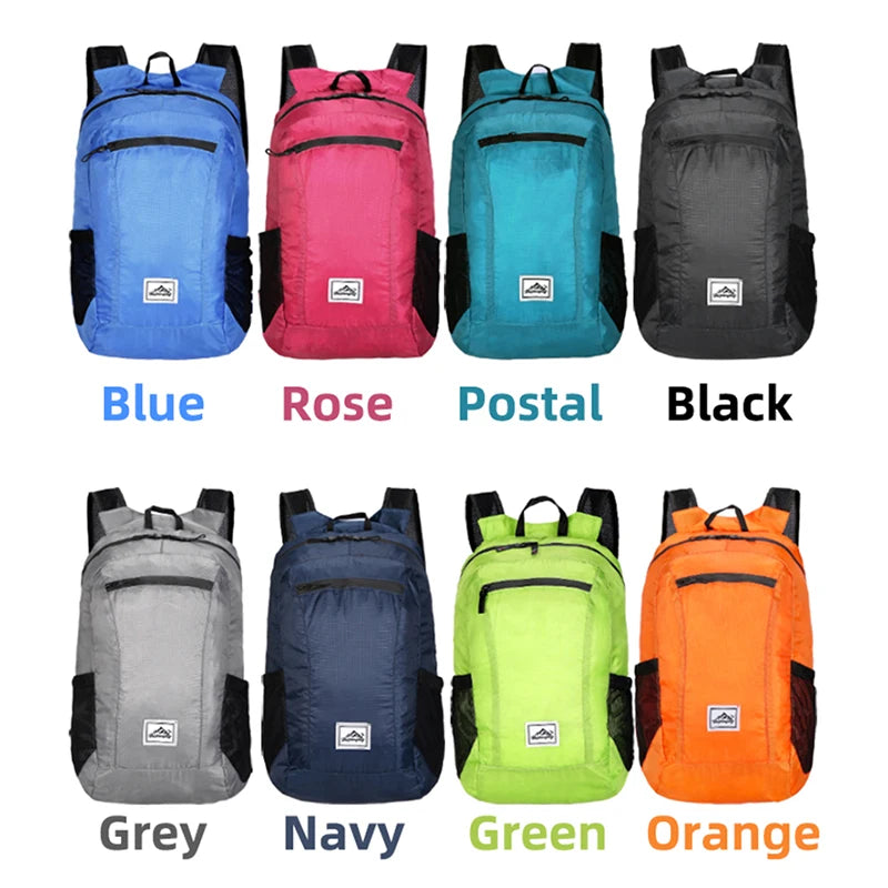 Sac à dos de montagne pliable 18L ultra léger pour la randonnée et les voyages