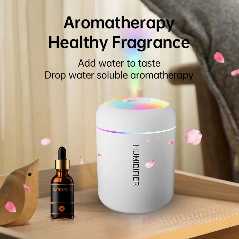 Mini Umidificatore USB 180ml con Diffusore Aromaterapico e Luci LED