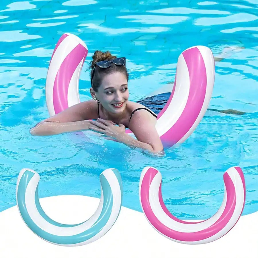 Ciambella gonfiabile a forma a U a strisce per nuoto, design ad arco in PVC…