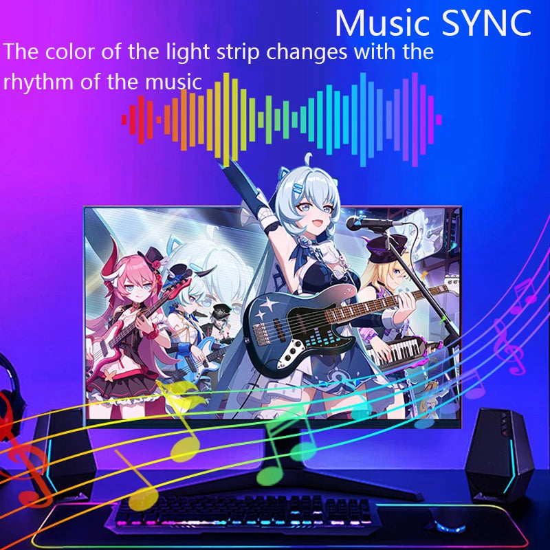 Striscia LED RGB per monitor: sincronizzazione colore, musica e controllo app