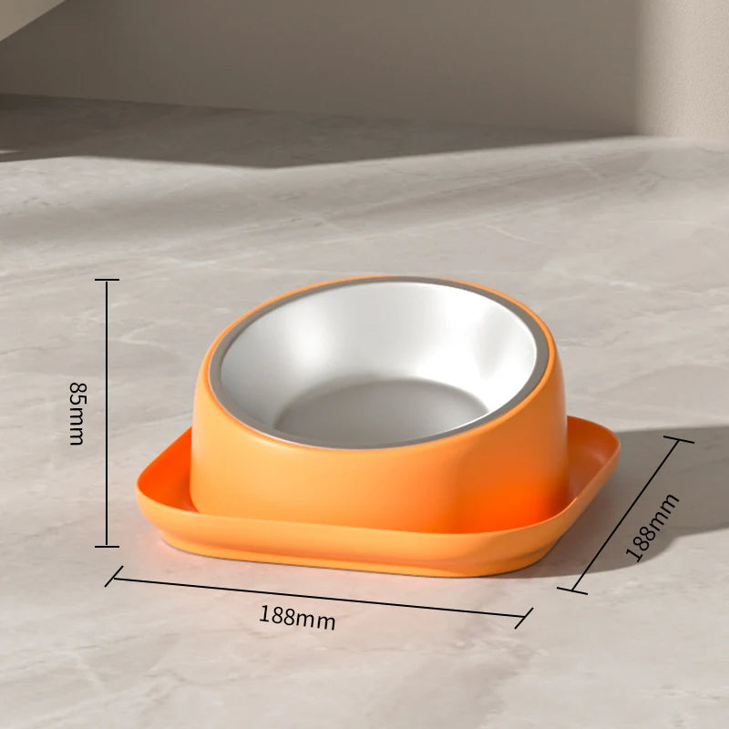 Ciotola per Gatti inclinata 15°, acciaio inox e base antiscivolo in plastica