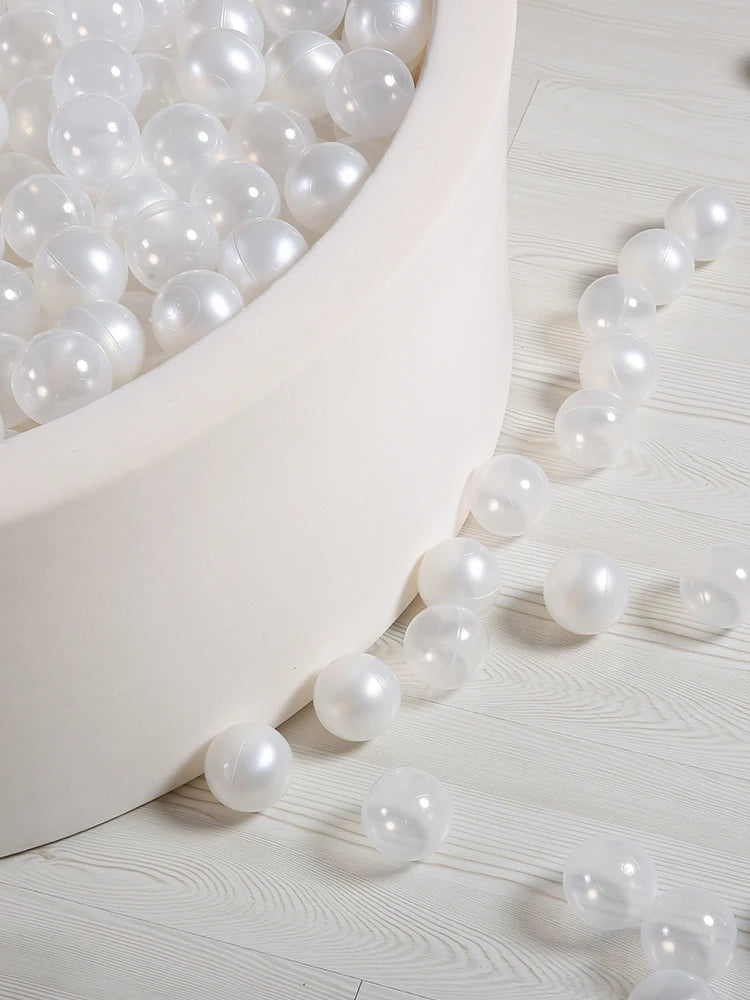 Thicken Crush Proof 5.5cm 100pcs Plastic Ball Pit Balls Multicolor Pearl White and Transparent for Kids Play with Bag