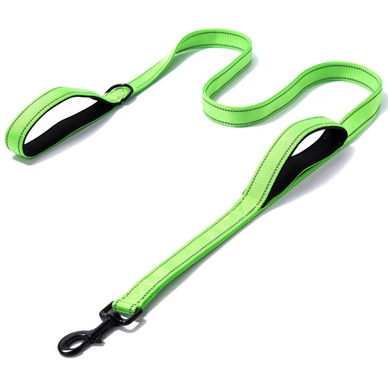 Guida Doppia Padded Nylon Riflettente per Addestramento Cani