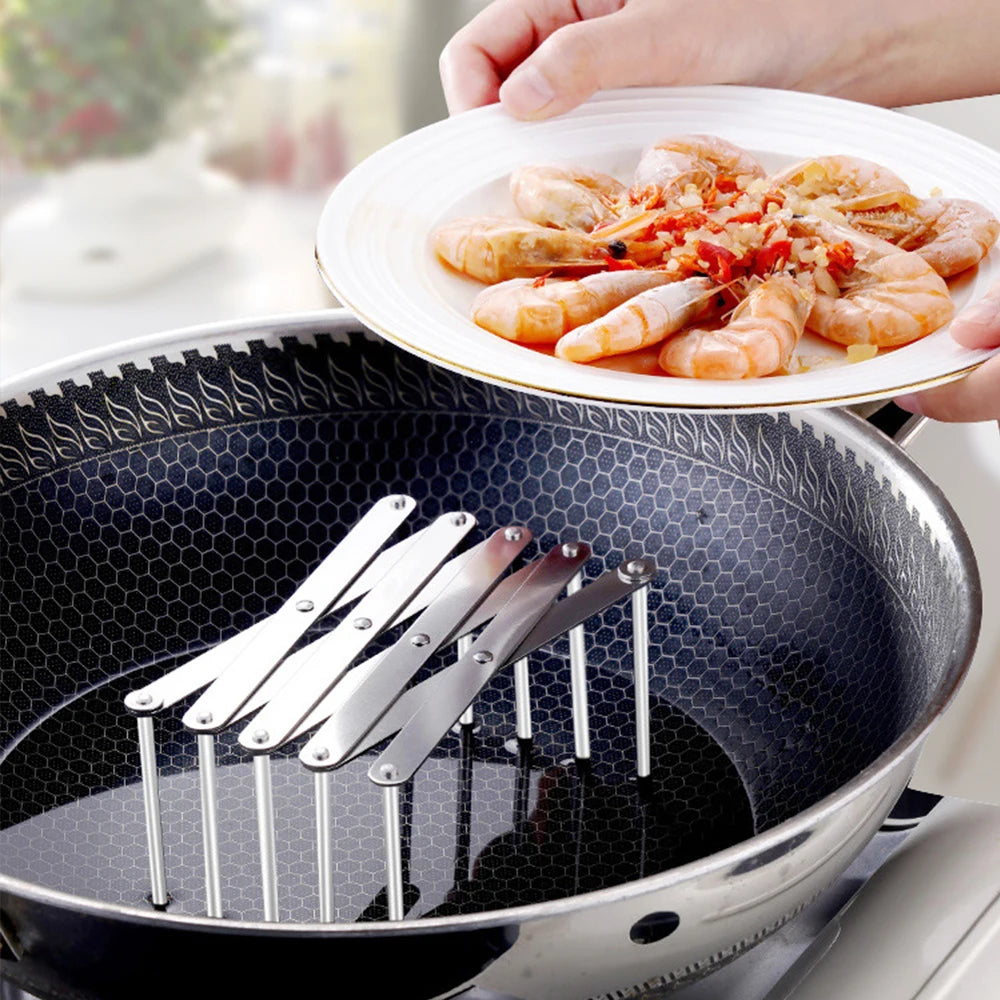 Portapentole Retrattile in Acciaio Inox - Organizer Piatto e Coperchio