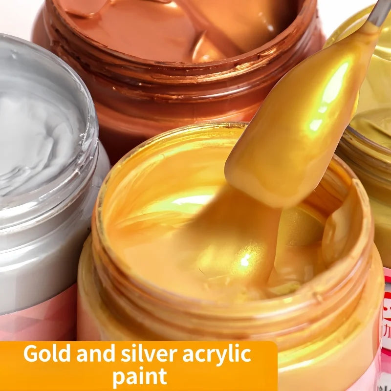 Pigmento acrilico metallico oro, argento e bronzo perlato – 300 ml