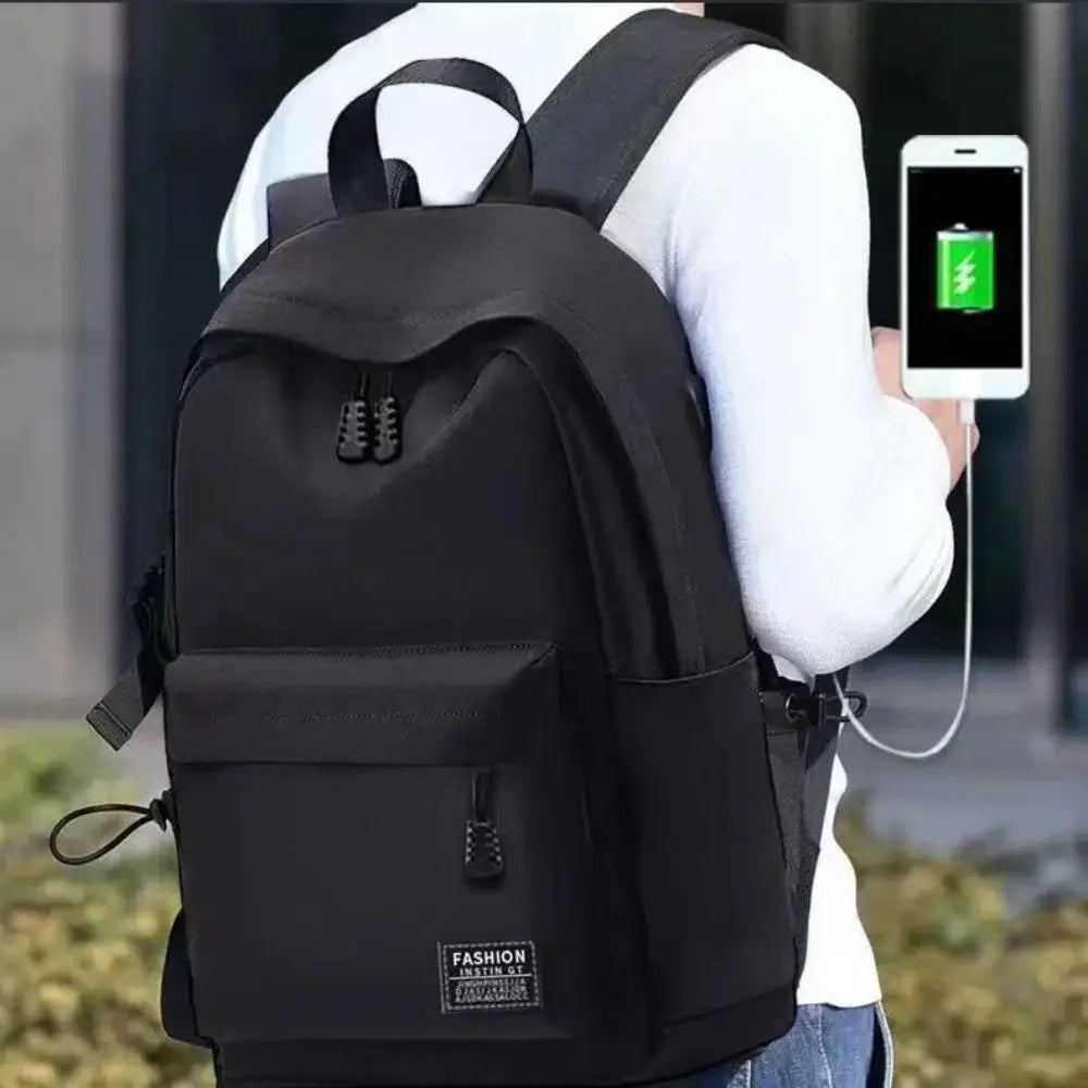 Sac à dos scolaire grande capacité en tissu Oxford, sac pour ordinateur de voyage unisexe