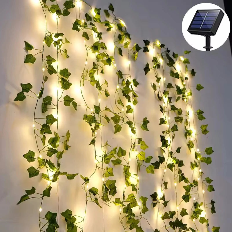 Catena LED solare 5 m con foglie di acero – Luci per giardino e Natale