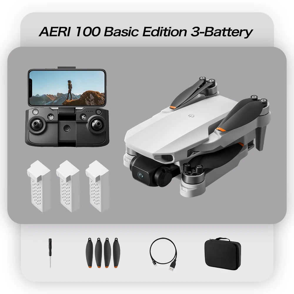 Drone Quadricottero Aeri100 con Telecamera 8K HD, WiFi FPV, Evitamento Ostacoli