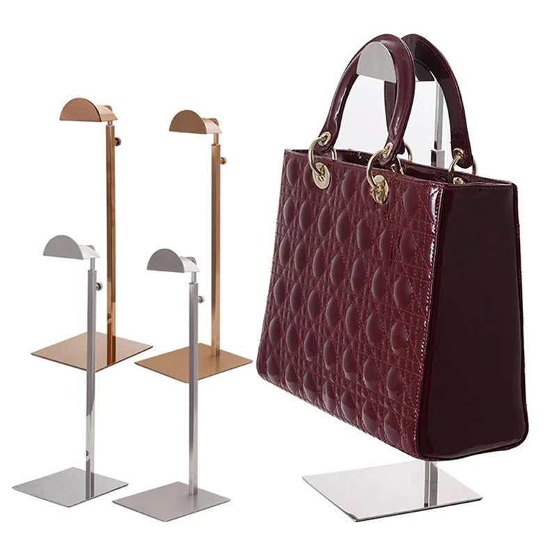 Espositore a sospensione regolabile in oro/argento per borse e pochette