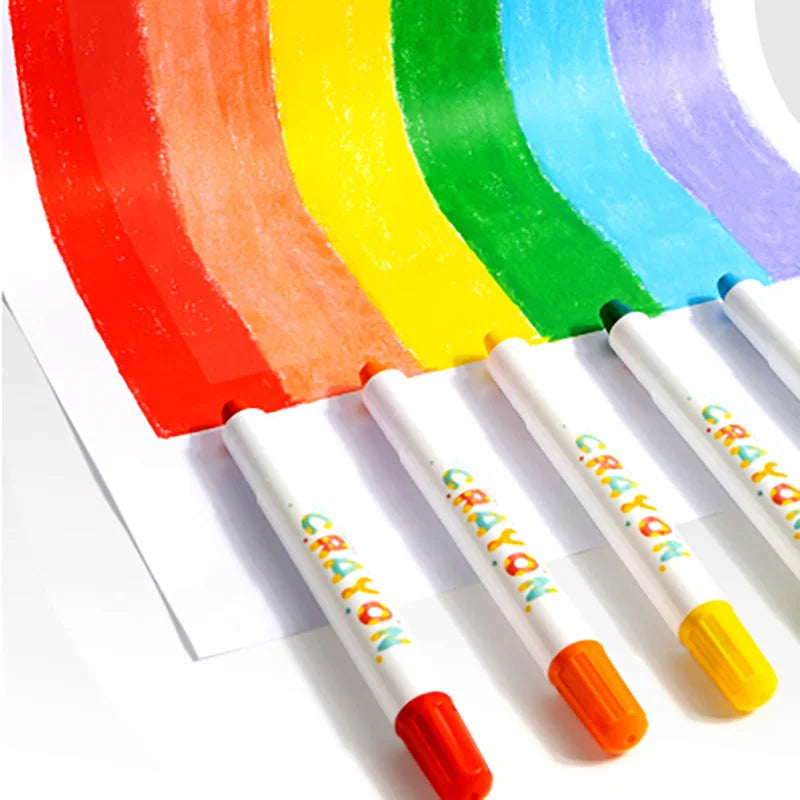 Set di 12 pastelli a cera Twist-Up, setosi e lavabili, colori vivaci