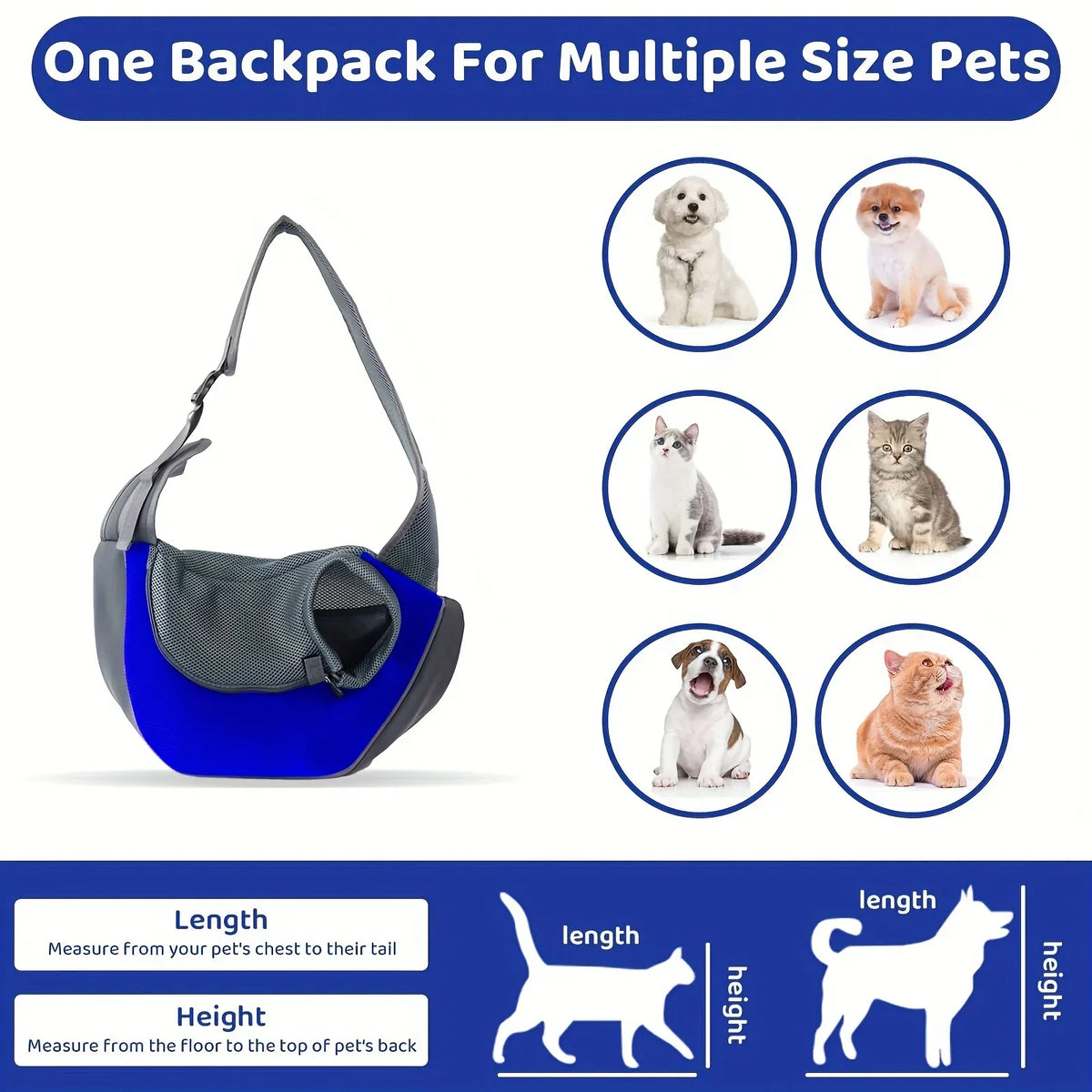 Zaino trasportino per cane e gatto, zaino crossbody traspirante da 20 kg