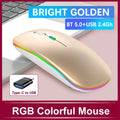 Wireless Rechargeable Mouse With LED Backlight  Bluetooth With Type-C Adapter Gaming Mouse Suitable For MAC/Laptop/PC/Windows