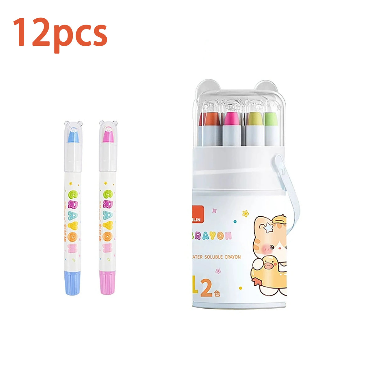 Crayons Gel Pastello 48 colori, morbidi, lavabili e impugnatura ergonomica