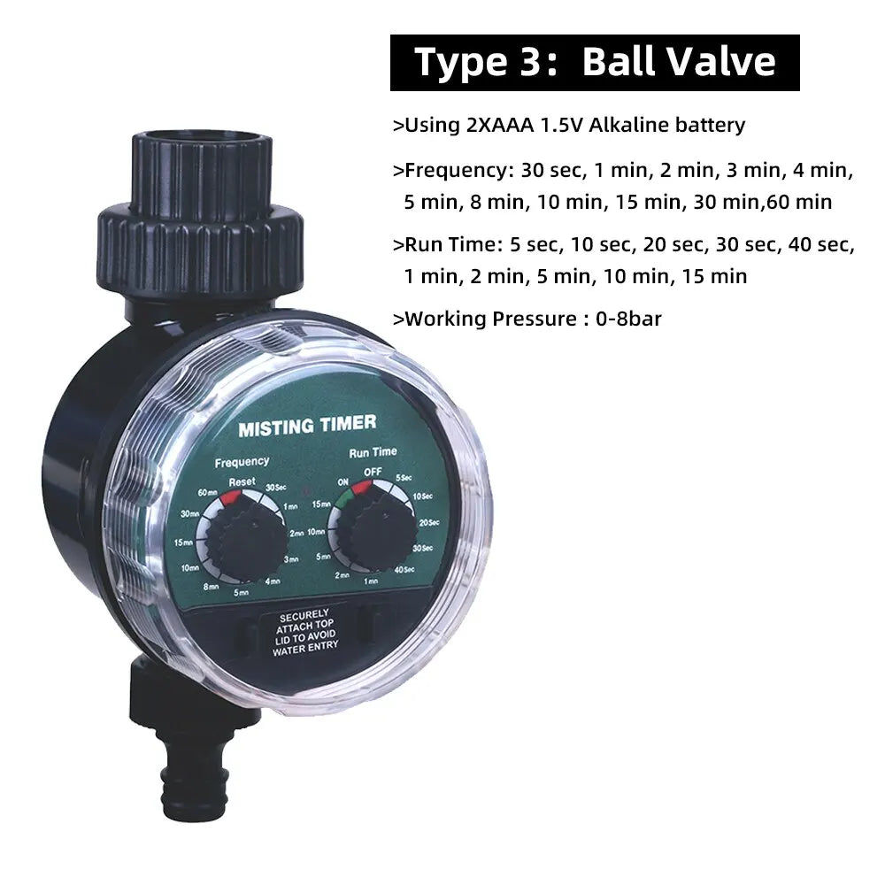 Timer d'irrigazione analogico con valvola a sfera per giardino - controllo…