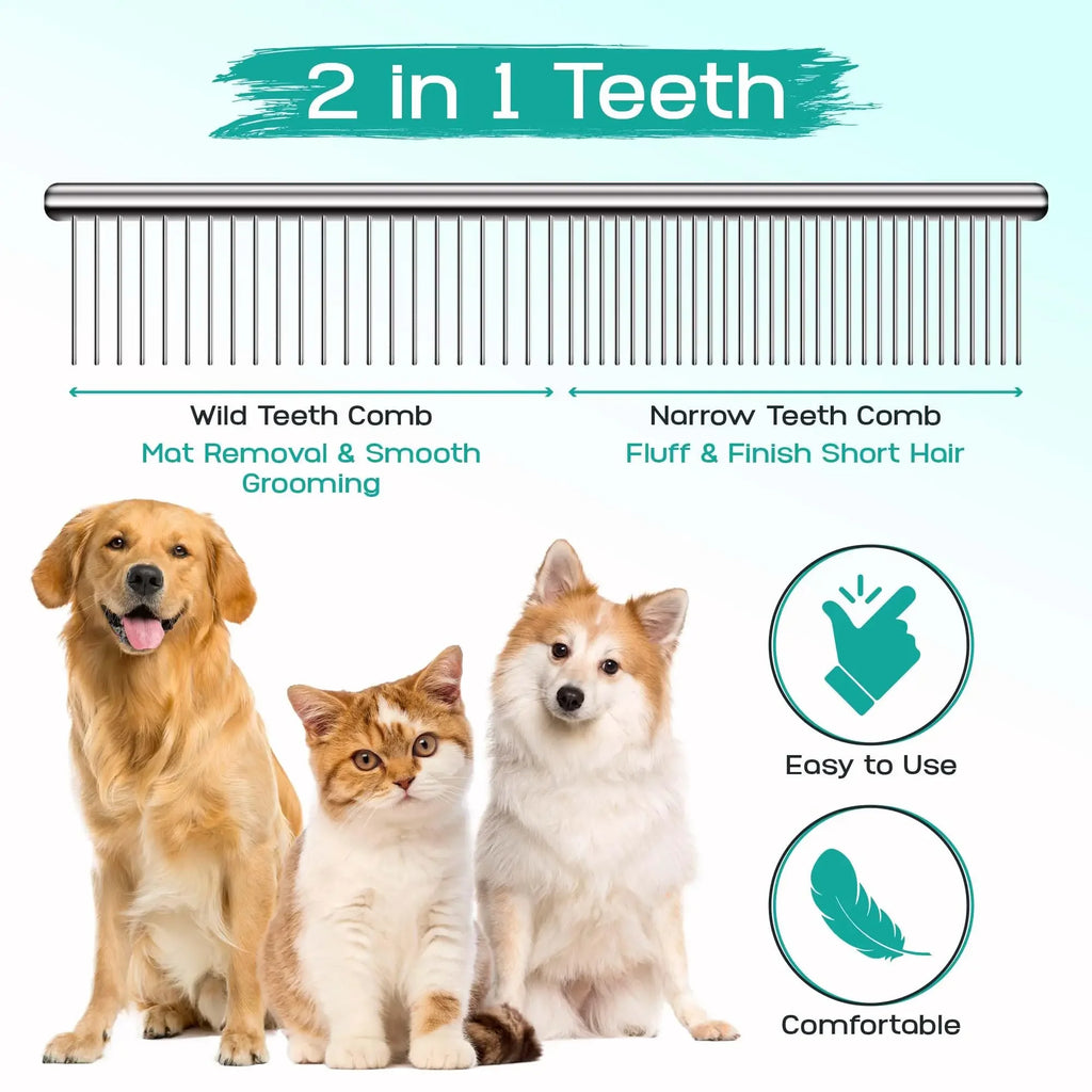 Set 5 in 1 Forbici Grooming per Cani e Gatti – Acciaio Inox con Punta Rotonda