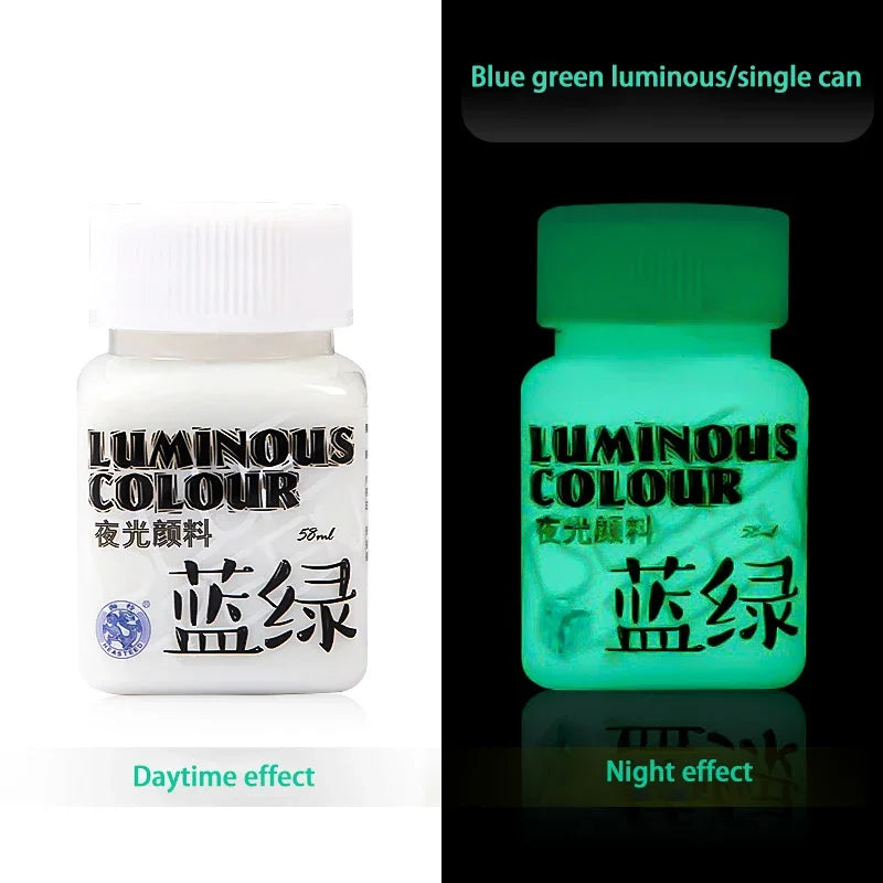 Pigmento acrilico fluorescente 58 ml glow in dark – DIY festa