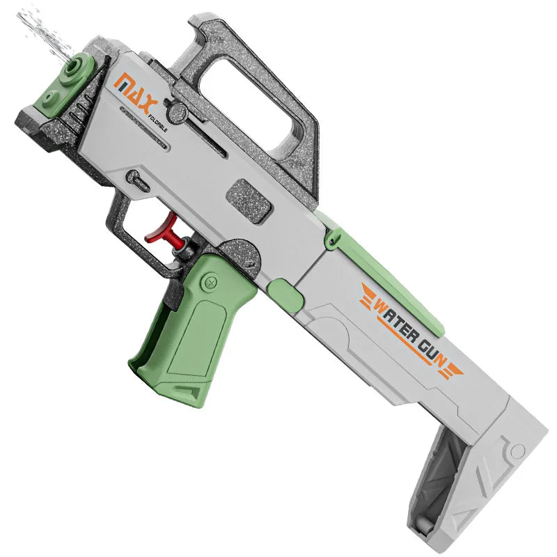 Folding Submachine Water Gun Manual Continuous-Fire Water Toy FMG9 Toy Gun Large Capacity Summer Beach Pool Outdoor Toy