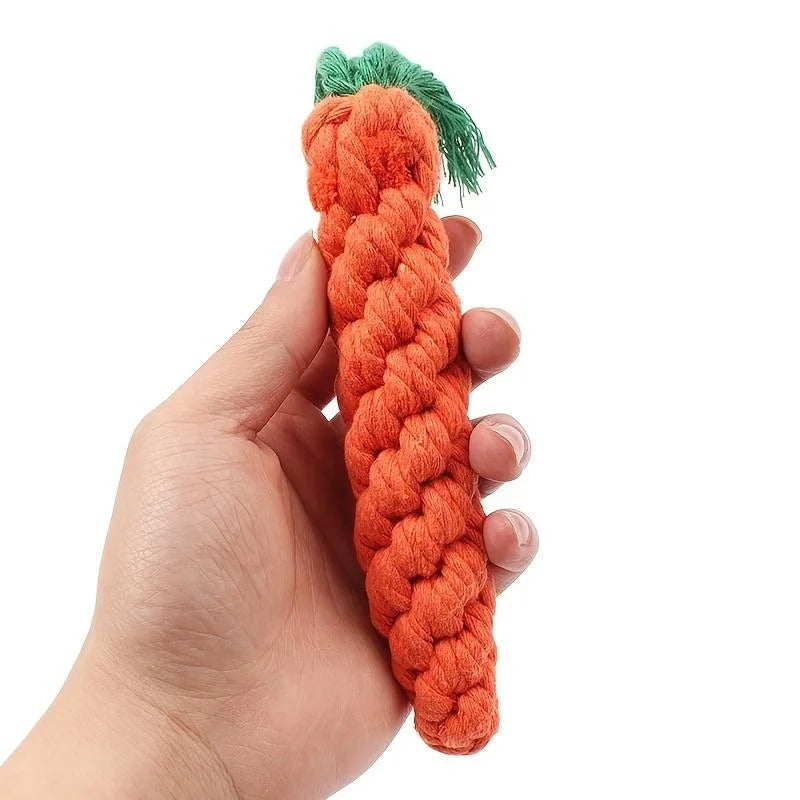 Gioco a Nodo a Forma di Carota per Cani e Gatti – Corda di Cotone