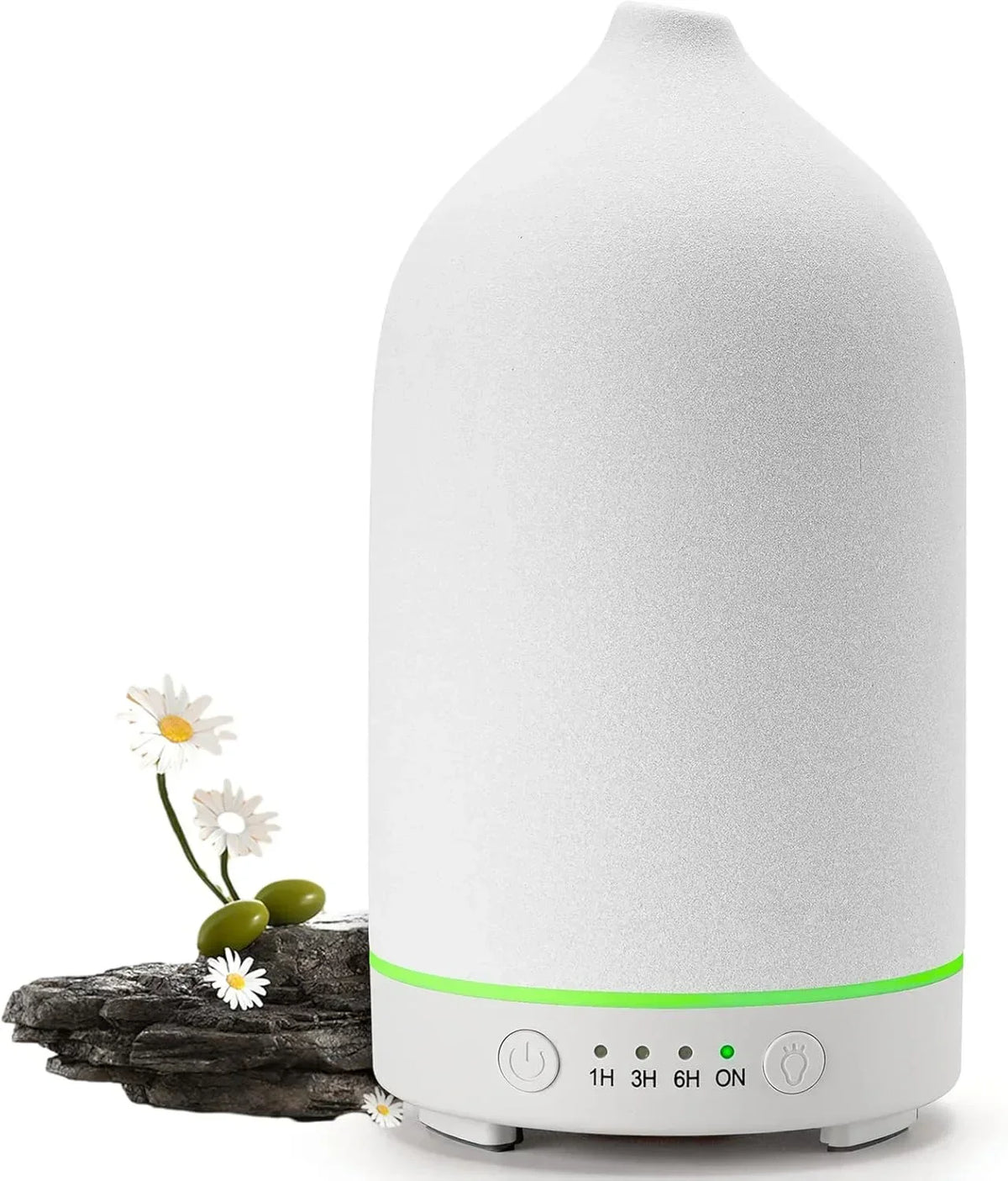 Diffusore Ultrasonico in Ceramica 100 ml con Timer e Luci LED Cambianti