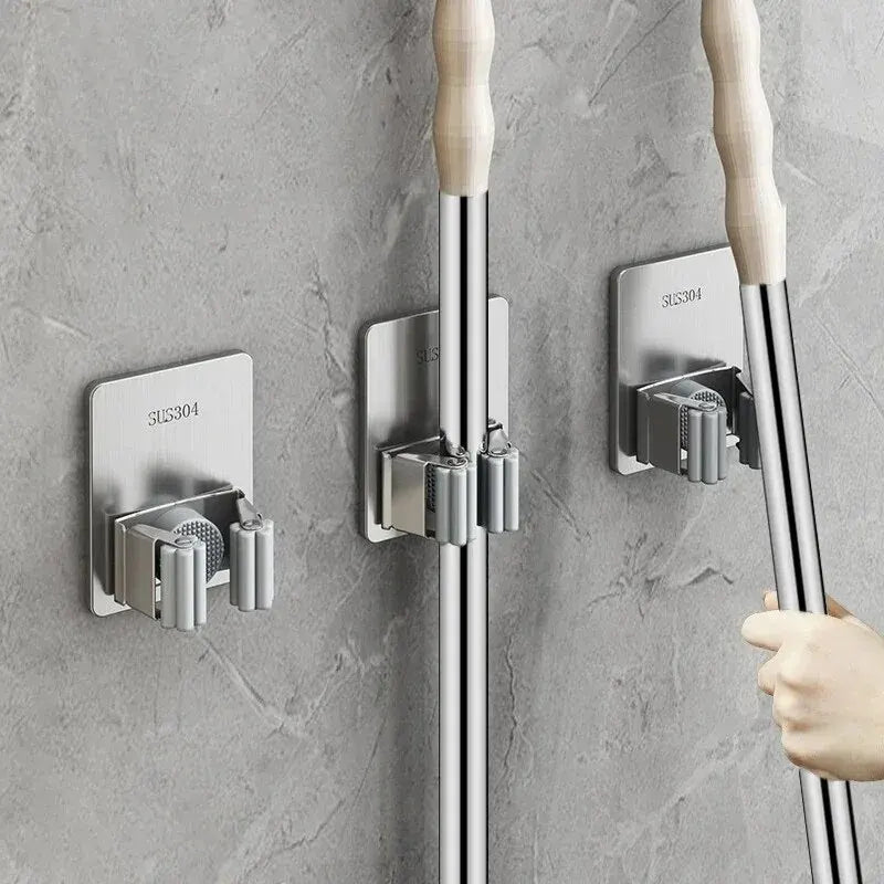 Gancio adesivo multiuso per mop e scope – supporto da parete in acciaio inox e…