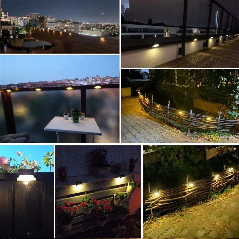 Set da 4 Luci Solari LED Impermeabili per Gradini, Recinzioni e Patio