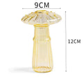 Transparent Glass Mushroom Vase - Hydroponic Planter for Home & Garden, Cute Round Pot Summer Plants Battery-Free