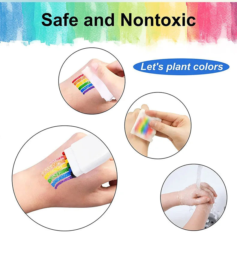 Set di 6 Pastelli a Olio Arcobaleno – Colori Vivaci per Party e Graffiti
