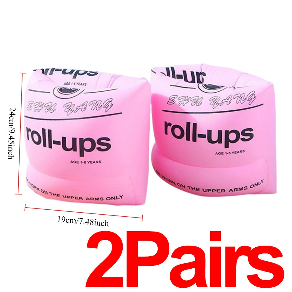 Adult Kids Universal Inflatable Armbands Arm Swimming Rings Double Air Bag Arm Float Rings Pool Floaters Swim Arm Rings